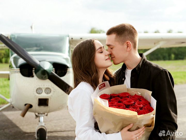 Полет в самолете над Казанью