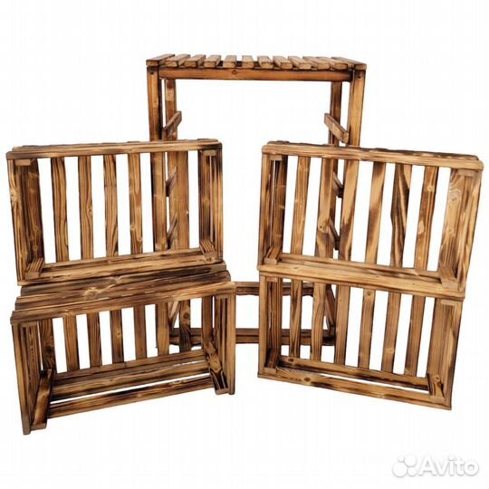 Стеллаж-комод для хранения вещей обожженный, хвоя