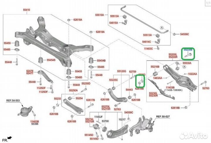 Болт развальный задний Kia K5 G4NA 2021