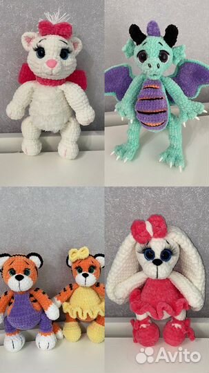 Вяанные игрушки, погремушки, пледы