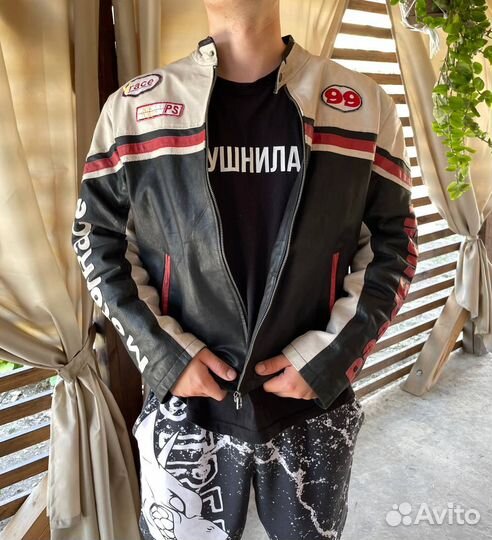 Мотокуртка кожаная