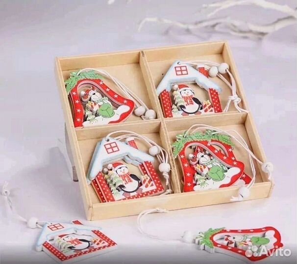 Новогодние деревянные подвески