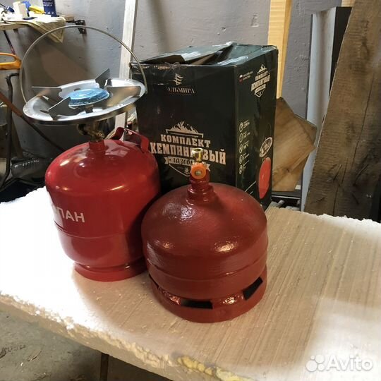 Комплект газовый горелка с двумя баллонами 8л и 5л