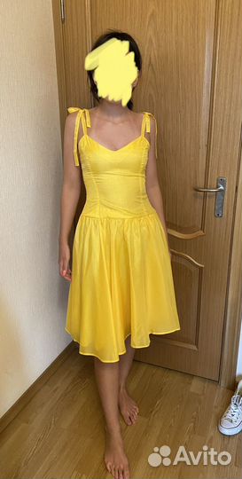 Косплей Аска лэнглисорью желтое платье