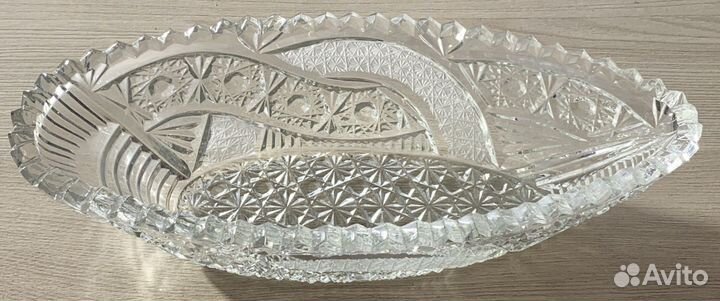 Салатник хрустальный лодочка