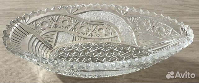 Салатник хрустальный лодочка