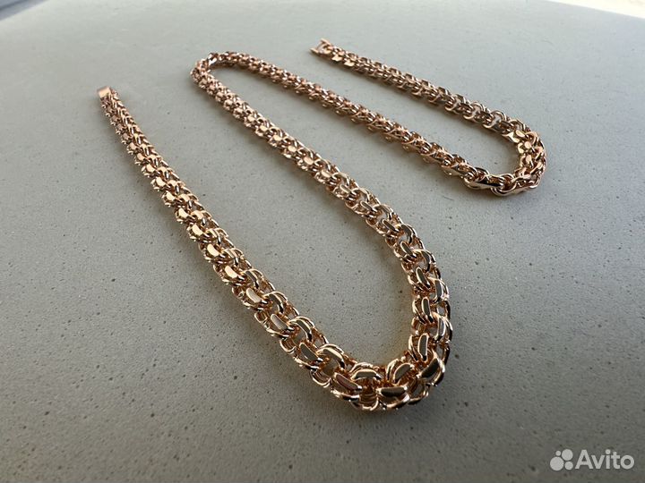 Цепочка Бисмарк покрытие золото. 8 мм 63 см