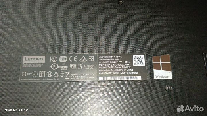 Ноутбук lenovo IdeaPad 110-15ACL