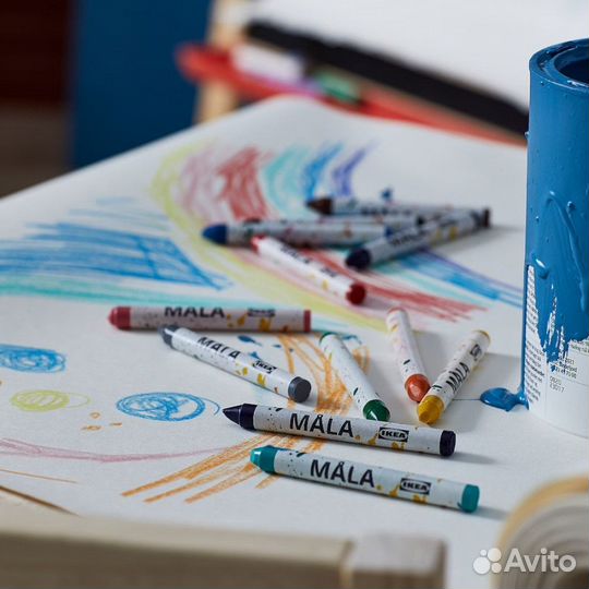 Икеа Мола фломастеры, мелки, карандаши, бумага