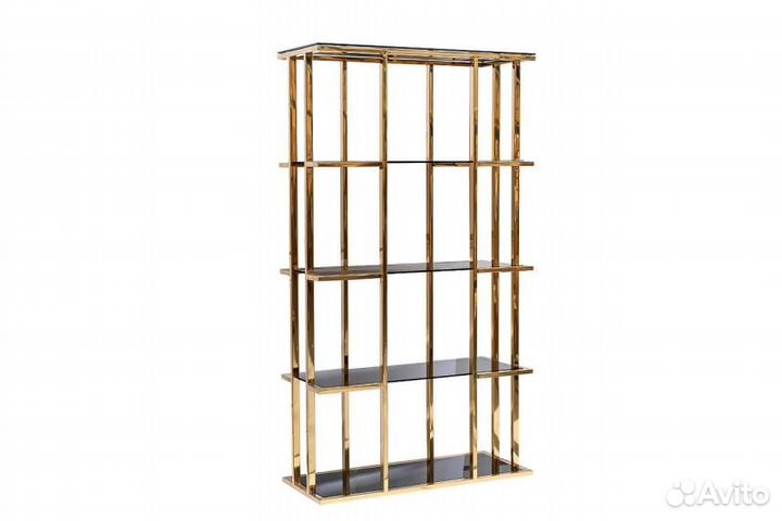 46AS-SH1537-gold Стеллаж золотистый/темн.ст. 100*4