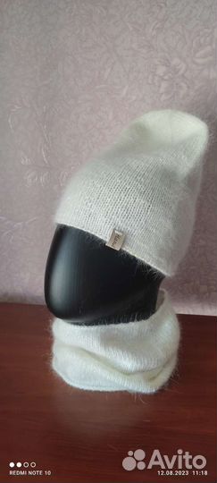 Комплект шапка и снуд из пуха норки