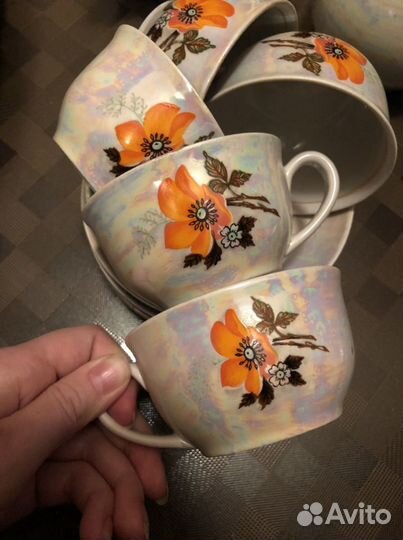 Сервиз чайный с перламутром Песочное