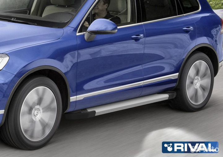 Пороги-подножки Volkswagen Touareg 2010-2018 Silve