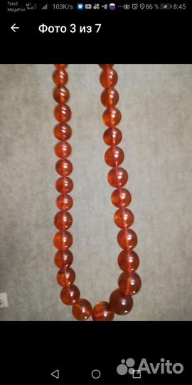 Винтаж бусы натурального янтаря СССР 1982