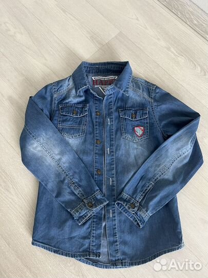 Джинсовая рубашка на рост 122-128 см