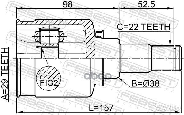 ШРУС внутренний перед прав 1111T250 Febest