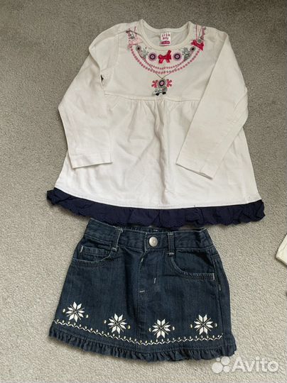 Джинсовый сарафан, юбка, боди, кофта sela 12-18 м