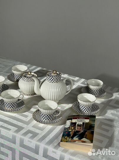 Чайный сервиз ифз Волна кобальтовая сетка