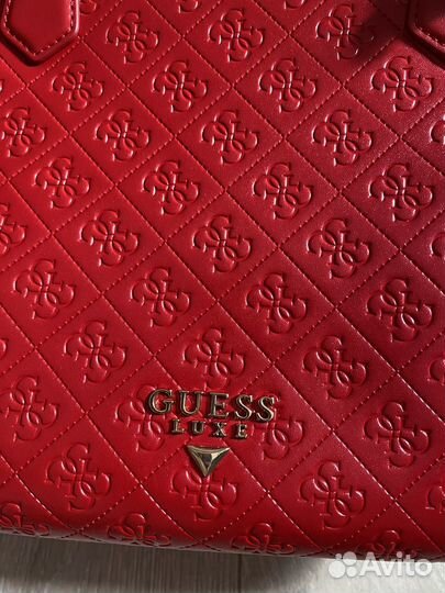 Сумка натуральная кожа красная Guess Luxe