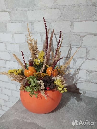 Композиция из сухоцветов.Поделка школа,сад