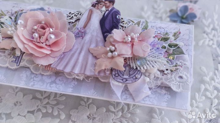 Свадебный конверт для денег ручной работы