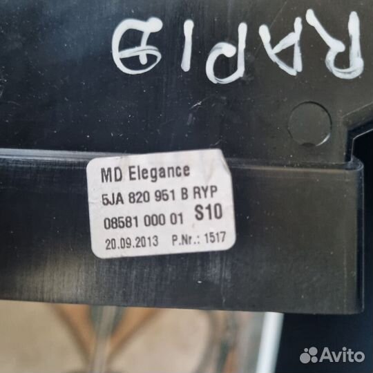 Дефлектор Skoda Rapid