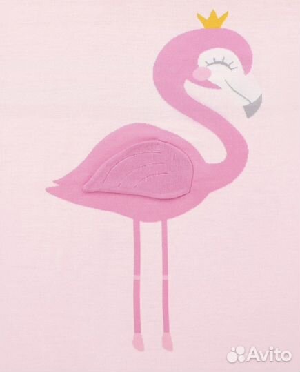 Плед фламинго детский 90*90 акрил