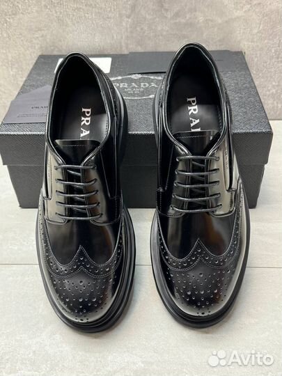 Мужские туфли Prada черные 39-46 р