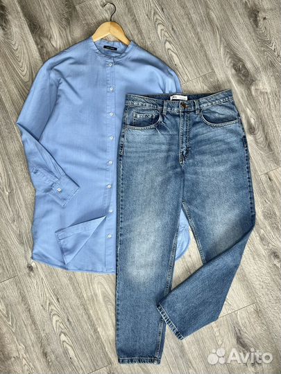 Джинсы Zara mom fit 38 женские