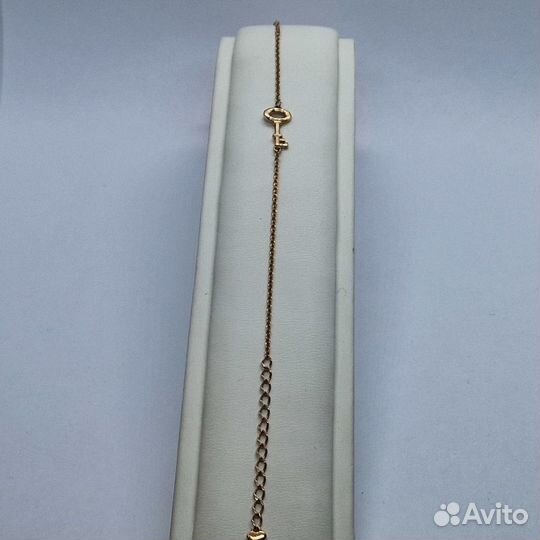 Браслет золотой ключик Au 585 (Сенной)