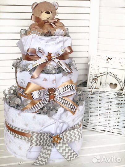 Торты из памперсов подгузников ручной работы