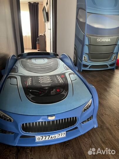 Кровать машинка и шкаф