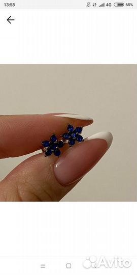 Серьги серебряные со шпинелью