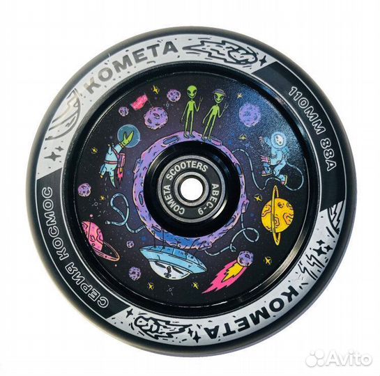Колесо для самоката Комета Планета Черный/Черный