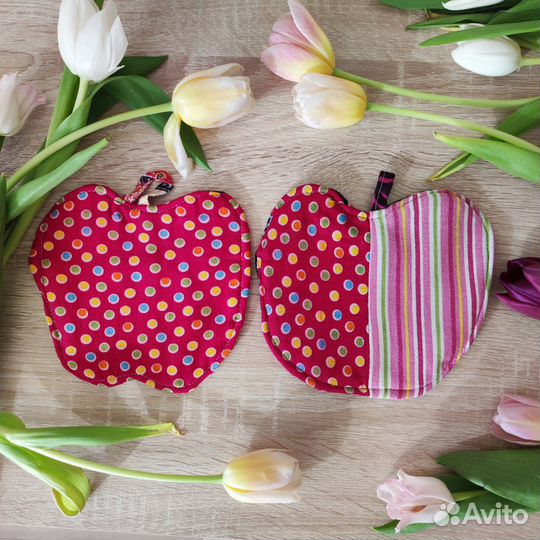 Прихватки сшитые из ткани новые двухсторонние
