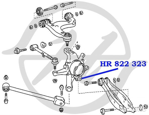 HR822323 Сайлентблок цапфы задней подвески, задний, плавающ