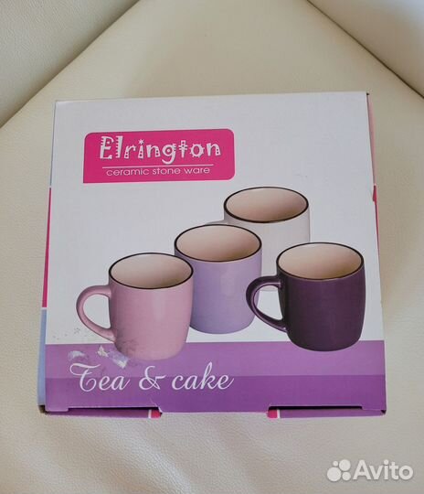 Фарфоровый сервиз, набор кружек 4 шт