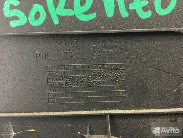 Обшивка двери багажника Киа Соренто с 2009г