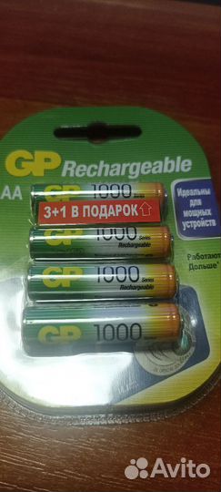 Аккумуляторные батарейки gp ааа