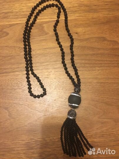 Колье бусы с подвеской украшение натуральный м-л