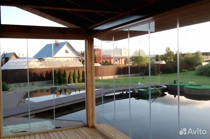 Безрамное панорамное остекление террас