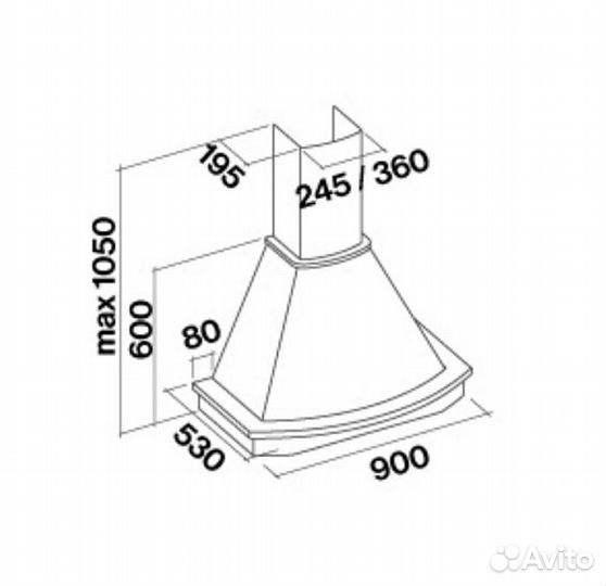 Вытяжка falmec mimosa spat OAK 90 (пристенная,вен.штукатурка+дуб) cmin90.00
