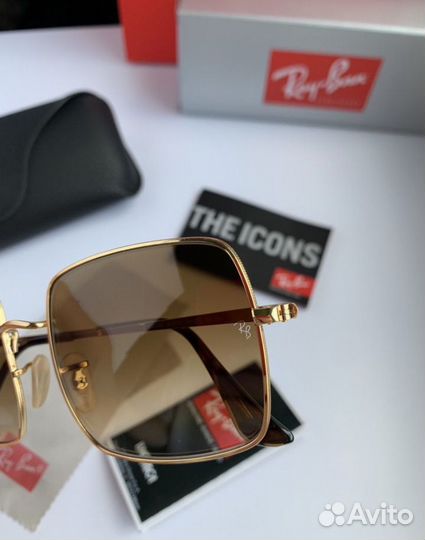 Очки ray ban square коричневые