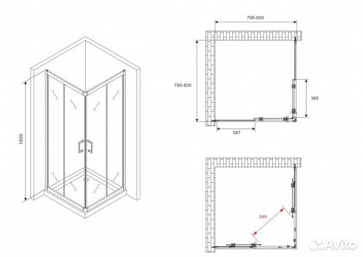 Душевой уголок Schwarzer Diamant