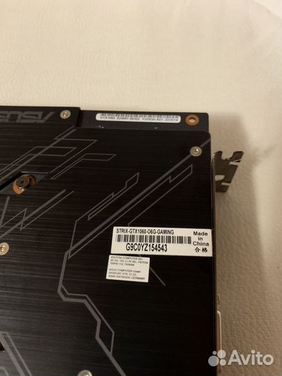 Видеокарта asus Rog Strix GTX 1060 6GB