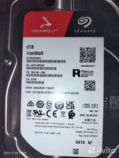 Жесткий диск Seagate Iron Wolf 6 Tb