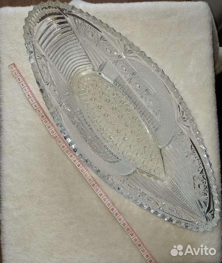 Хрустальная ваза- ладья