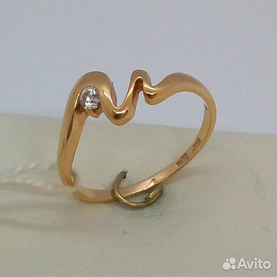 Кольцо / размер 17,5 / 1,80г / Золото585 / фианиты круглые