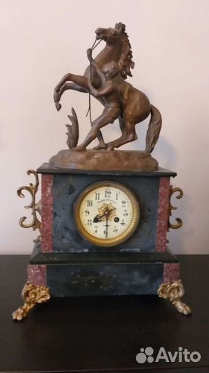 Каминные антикварные часы середина 19в