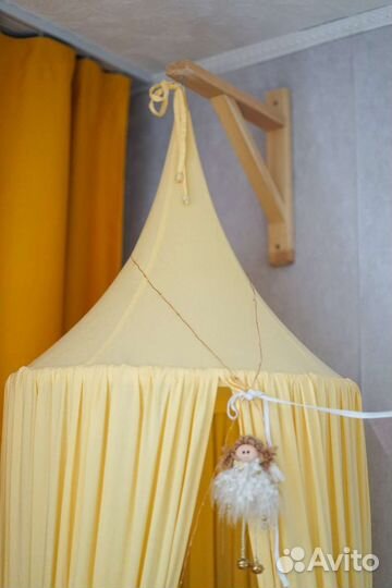 Балдахин шатёр хлопковый для детской кроватки